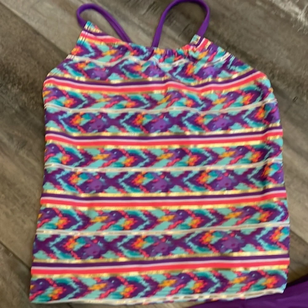 Circo purple metallic tankini swimsuit